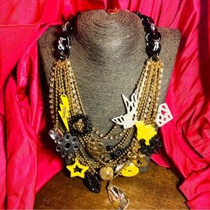 Betsey Johnson Runway Necklace, Charm Necklace, Rare EUC Authentic!